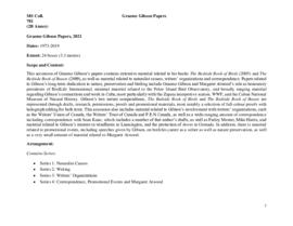 Graeme Gibson Papers