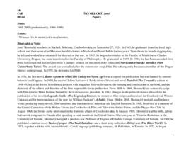 Josef Škvorecký Papers