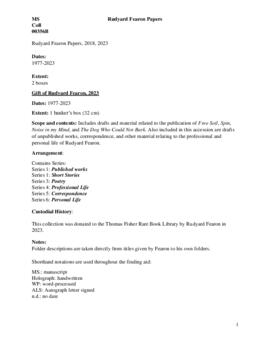 Rudyard Fearon Papers