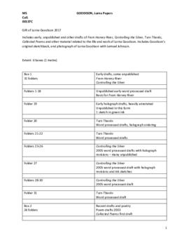 Lorna Goodison Papers