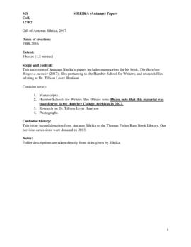 Antanas Sileika Papers