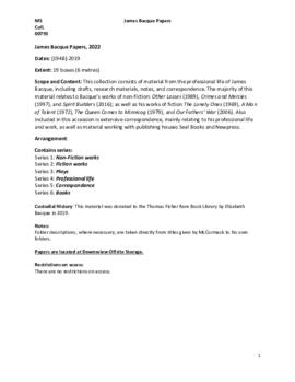 James Bacque Papers