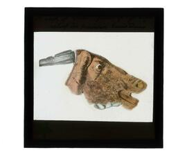 "Head of Bull - Part of life sized relief in painted gesso duro"