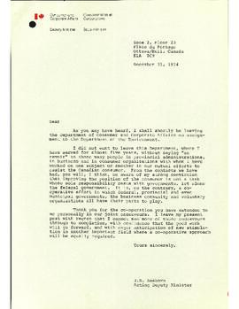 Personal: J.B. Seaborn correspondence with members of the department and others