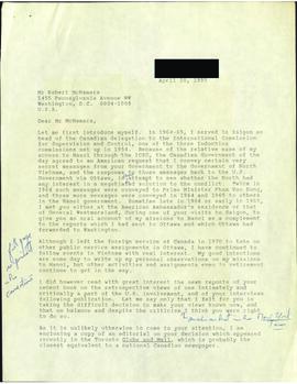 Personal – correspondence with members of department and others