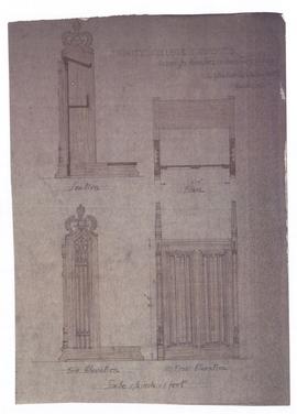 Design for kneelers in sanctuary (149-46b)