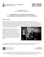 Howard Shore : a conversation with Don Mclean