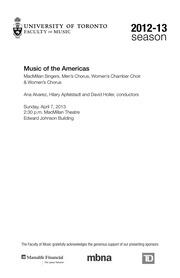 University of Toronto Choirs : music of the Americas