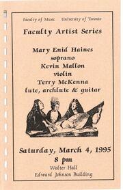 Mary Enid Haines, soprano ; Kevin Mallon, violin ; Terry McKenna, lute, archlute, and guitar