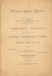 Toronto Vocal Society : Pavilion Horticultural Gardens : [program]