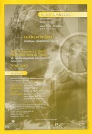 La ciel et la terre : musique canadienne sacrée : [poster]
