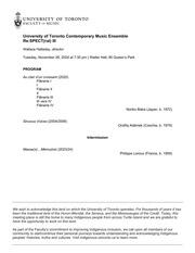 University of Toronto Contemporary Music Ensemble : Re:SPECT(ral) III