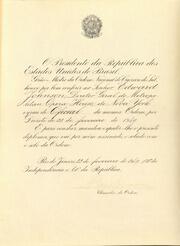Officer of the Brazilian National Order of the Southern Cross : certificate