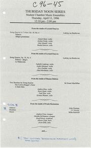 Student chamber music ensembles