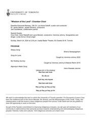 Wisdom of the land : Chamber choir
