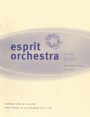 Esprit Orchestra : [program]