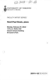 Faculty artist series : Henri-Paul Sicsic