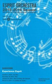Esprit Orchestra : [concert season brochure]