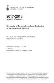 University of Toronto symphony orchestraat the New music festival