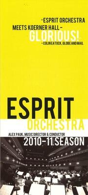 Esprit Orchestra : [concert season flyer]
