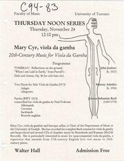 Mary Cyr, viola da gamba