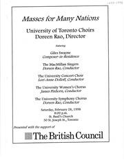 Masses for many nations : University of Toronto choirs