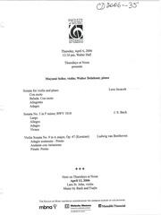 Mayumi Seiler, violin ; Walter Delahunt, piano