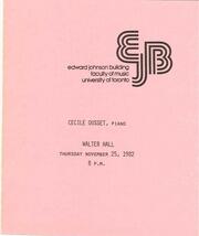 Cecile Ousset, piano