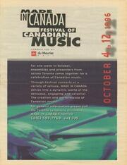 Made in Canada festival of Canadian music : [newspaper flyer]