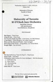 University of Toronto 10 o'clock jazz orchestra