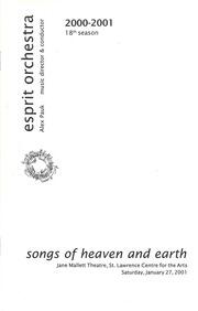Songs of heaven and earth : [program]