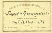 Toronto Teachers' Association sixth annual conversazione : Normal School Building : [program]