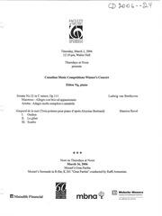 Canadian music competitions winner's concert