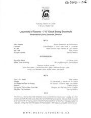 University of Toronto : 7 o' clock swing ensemble