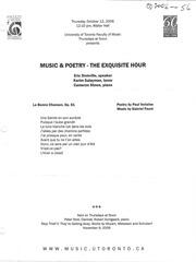 Music and poetry : the exquisite hour