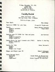 Mark Tetreault, tuba ; Murray Crewe, bass trombone ; Patricia Kruger, piano