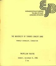 The University of Toronto Concert Band