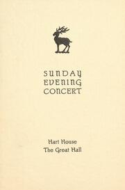 Sunday evening concert : Hart House, The Great Hall : the Toronto Alumnae Singers, conducted by Mr. Leslie Bell
