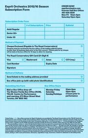 Esprit Orchestra subscription form : [flyer]