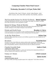Composing chamber music final concert