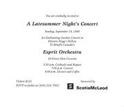 A Latesummer night's concert : [flyer]
