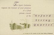 An evening in the country with the Orford String Quartet : [invitation]