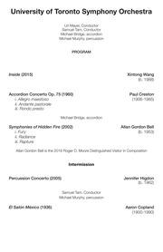 New music festival : University of Toronto symphony orchestra