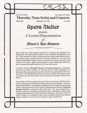 Opera Atelier prresents a lecture demonstration of Mozart's Don Giovanni