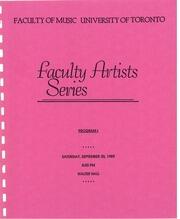 Faculty artists series : program 1