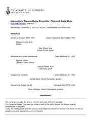 University of Toronto Guitar Ensemble ; flute and guitar duos