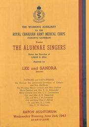 The Women's Auxiliary to the Royal Canadian Army Medical Corps present the Alumnae Singers
