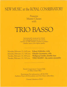 Master classes with Trio Basso : [flyer]
