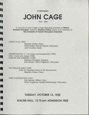 In memoriam John Cage
