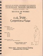 Recital of works by Erik Satie